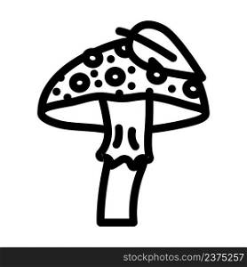 autumn mushroom line icon vector. autumn mushroom sign. isolated contour symbol black illustration. autumn mushroom line icon vector illustration