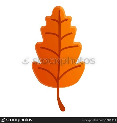 Autumn oak leaf icon. Cartoon of autumn oak leaf vector icon for web design isolated on white background. Autumn oak leaf icon, cartoon style