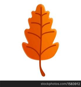 Autumn oak leaf icon. Cartoon of autumn oak leaf vector icon for web design isolated on white background. Autumn oak leaf icon, cartoon style