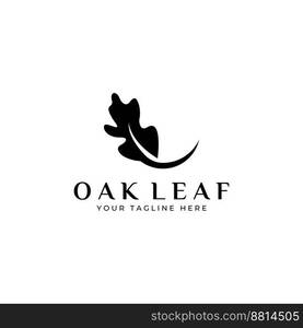 Autumn oak leaf logo and oak tree logo. With editing vector illustration.