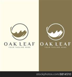 Autumn oak leaf logo and oak tree logo. With editing vector illustration.