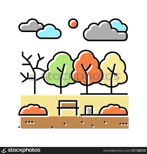 autumn park color icon vector. autumn park sign. isolated symbol illustration. autumn park color icon vector illustration