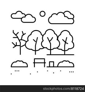 autumn park line icon vector. autumn park sign. isolated contour symbol black illustration. autumn park line icon vector illustration