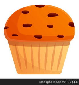 Autumn party cupcake icon. Cartoon of autumn party cupcake vector icon for web design isolated on white background. Autumn party cupcake icon, cartoon style