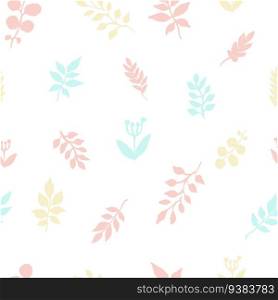 Autumn pattern of watercolor leaves freehand drawing. Sketch of plant leaves, textile pattern. EPS8 vectro illustration