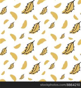 Autumn pattern with leaves and beige spots seamless for textile fabric, notebooks, covers, web backgrounds. autumn leaves pattern for fabric Vector illustration of a seamless pattern yellow