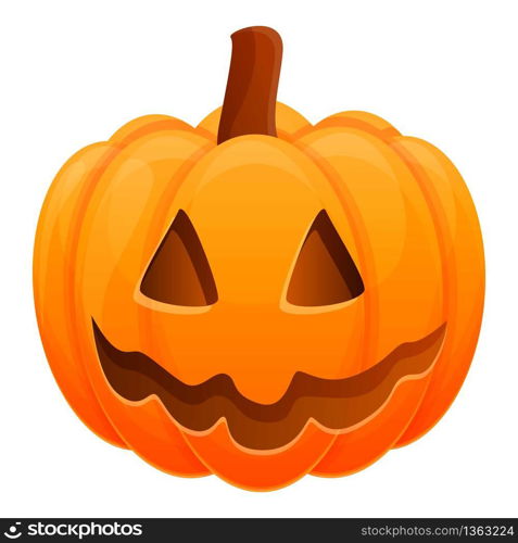 Autumn pumpkin icon. Cartoon of autumn pumpkin vector icon for web design isolated on white background. Autumn pumpkin icon, cartoon style