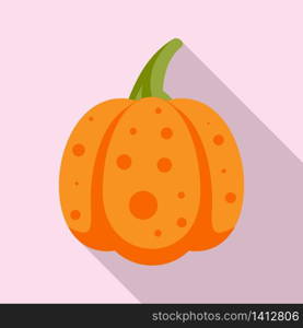 Autumn pumpkin icon. Flat illustration of autumn pumpkin vector icon for web design. Autumn pumpkin icon, flat style