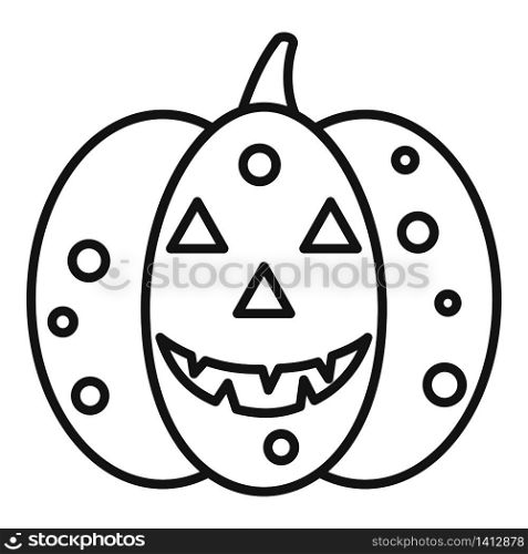 Autumn pumpkin icon. Outline autumn pumpkin vector icon for web design isolated on white background. Autumn pumpkin icon, outline style