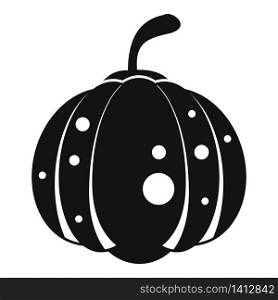 Autumn pumpkin icon. Simple illustration of autumn pumpkin vector icon for web design isolated on white background. Autumn pumpkin icon, simple style