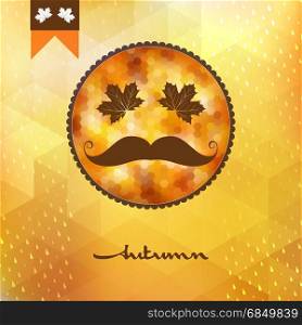 Autumn rain with hipster style Mustache and Glasses with geometric shapes. And also includes EPS 10 vector