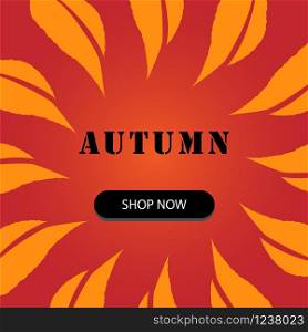 Autumn sale background layout decorate with leaves for shopping sale