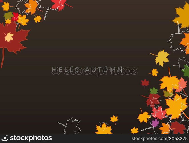 Autumn sale background, layout decorate with leaves of autumn. Poster and frame leaflet or web banner. Vector template.