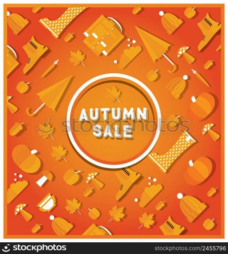 Autumn sale banner. Vector illustration.