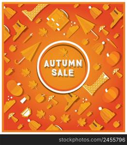 Autumn sale banner. Vector illustration.