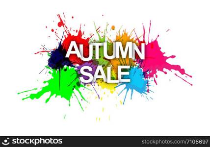 AUTUMN SALE! Colorful banner made of colored spray paint.