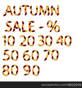 Autumn sale elements from leaves