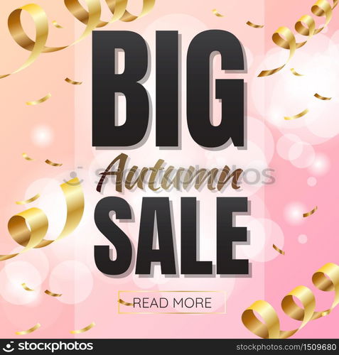 autumn sale template banner Vector background for banner, poster, flyer