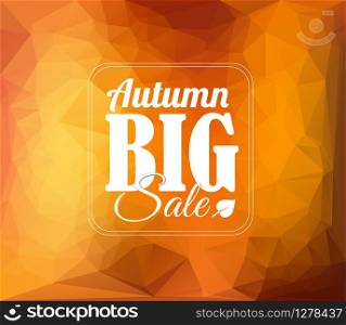 Autumn sale vector retro poster with abstract blurred fall background