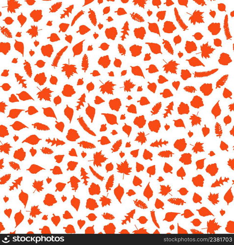 Autumn seamless orange ornament. Vector seamless background. Orange seamless pattern with colorful leaves