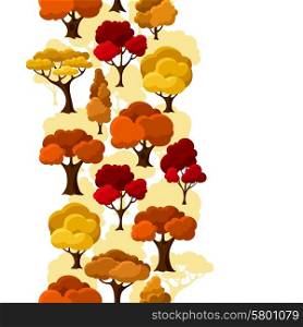 Autumn seamless pattern with abstract stylized trees. Autumn seamless pattern with abstract stylized trees.
