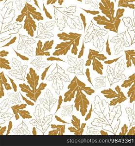 Autumn seamless pattern with golden leaves isolate