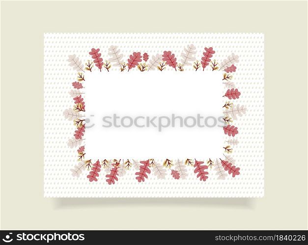 Autumn season decorative rectangle frame for free space. Vector illustration