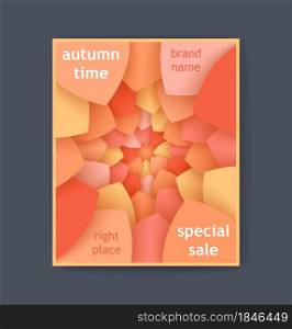 Autumn time. Fall composition from stylized leaves. Modern abstract banner. Vector graphics . Autumn time. Fall composition from stylized leaves. Modern abstract banner. Vector template