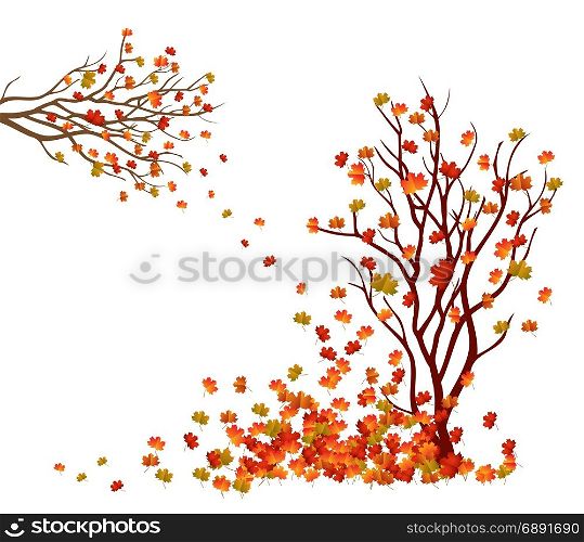Autumn tree. Fall Leaves Background