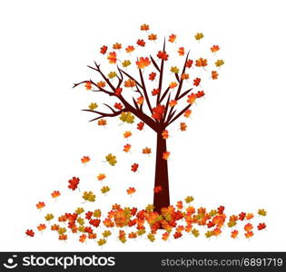 Autumn tree. Fall Leaves Background