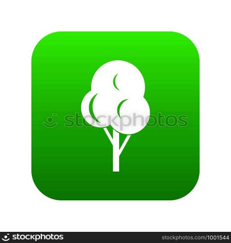 Autumn tree icon digital green for any design isolated on white vector illustration. Autumn tree icon digital green