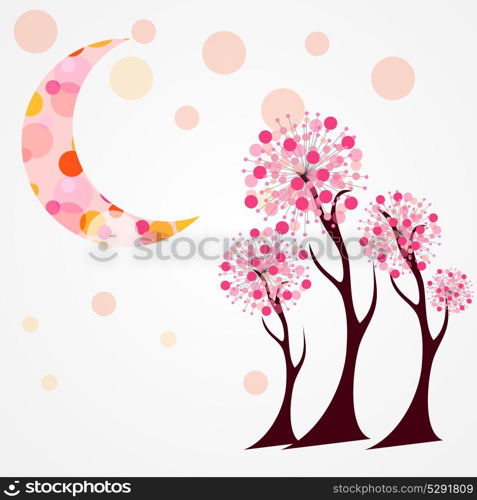 Autumn Tree Isolated on White. Vector Illustration. EPS10. Autumn Tree Vector Illustration.