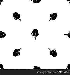 Autumn tree pattern repeat seamless in black color for any design. Vector geometric illustration. Autumn tree pattern seamless black