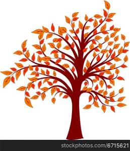 Autumn tree, vector illustration
