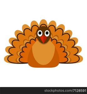 Autumn turkey icon. Flat illustration of autumn turkey vector icon for web design. Autumn turkey icon, flat style