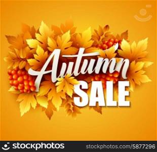 Autumn typographic. Fall leaf. Vector illustration . Autumn typographic. Fall leaf. Vector illustration EPS 10