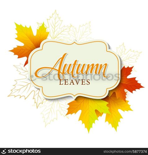 Autumn typographic. Fall leaf. Vector illustration. Autumn typographic. Fall leaf. Vector illustration EPS 10