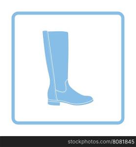 Autumn woman boot icon. Blue frame design. Vector illustration.