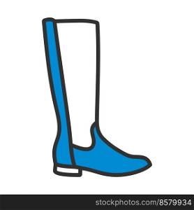 Autumn Woman Boot Icon. Editable Bold Outline With Color Fill Design. Vector Illustration.