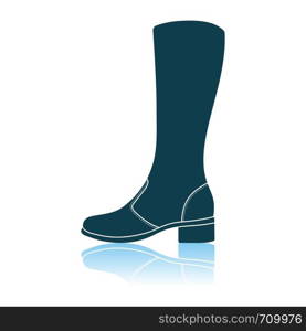 Autumn Woman Boot Icon. Shadow Reflection Design. Vector Illustration.