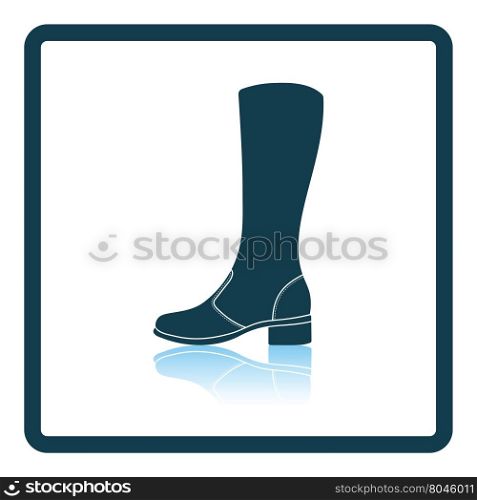 Autumn woman boot icon. Shadow reflection design. Vector illustration.