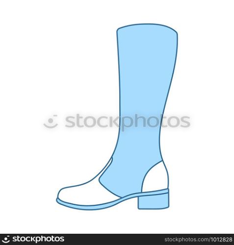 Autumn Woman Boot Icon. Thin Line With Blue Fill Design. Vector Illustration.