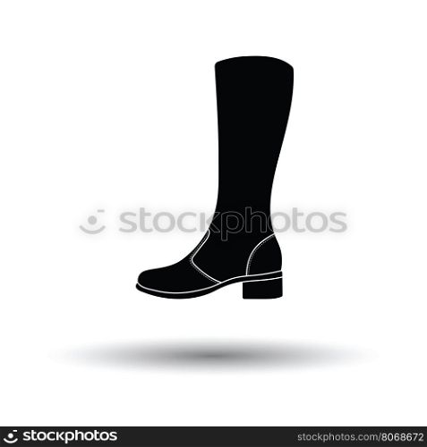 Autumn woman boot icon. White background with shadow design. Vector illustration.