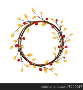 Autumn wreath on white background. eps 10