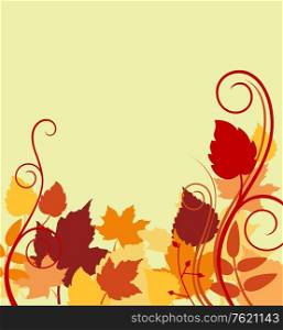 Autumnal background with colorful leaves for seasonal backdrop