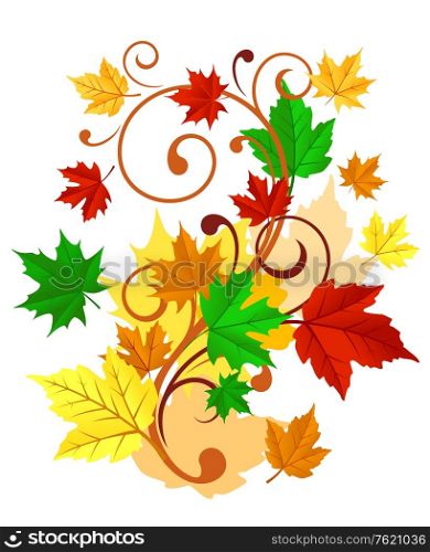 Autumnal background with colorful leaves for seasonal decorations