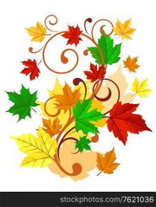 Autumnal background with colorful leaves for seasonal decorations