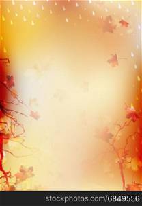Autumnal Background with maple leaves. And also includes EPS 10 vector