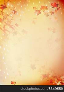 Autumnal Background with maple leaves. And also includes EPS 10 vector