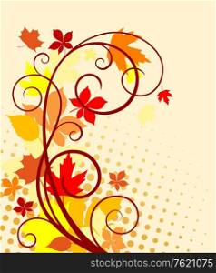 Autumnal background with red, yellow and orange leaves for seasonal design